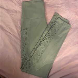 Aerie Sage Laser-Cut Leggings